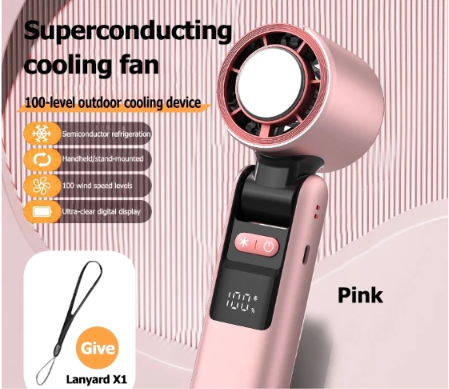 6000mAh Fan Rechargeable Strong100 Gear Wind Speed Electric Fan Digital Display Adjustable Turbo Portable Fan With Light