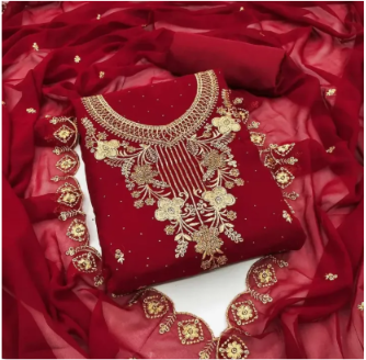 Exclusive Embodary Three-Piece Salwar Kameez for Women - Stylish Dress