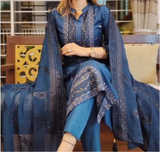 Unstitched Exclusive, Fashionable, Stylish and Comfortable, High Quality Three Piece for Women, Three Piece [3 Piece], new dress collection for women, Skin Print Cotton Three Piece For Women