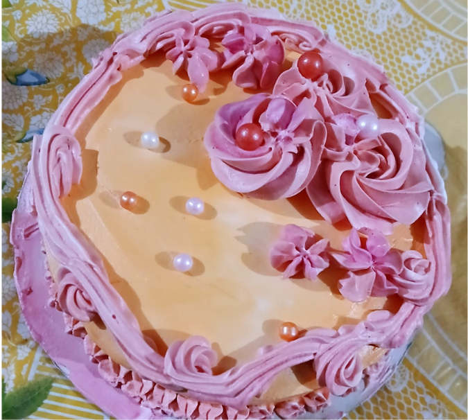 Pink Rose cake-গোলাপী গোলাপ কেক